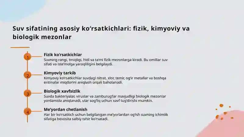 Ichimlik suvi sifatini nazorat qilish 4