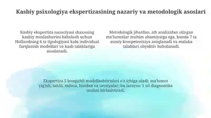Psixologik professiografiya. Mehnat Psixologiyasi ekspertizasi 4