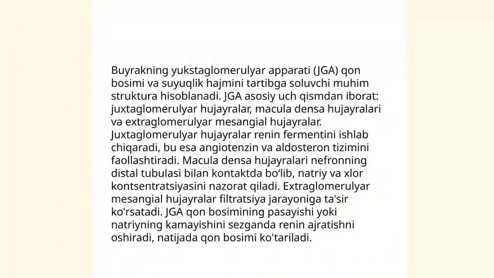 Buyrakning yukstaglomerulyar apparati sitofiziologiyasi 4