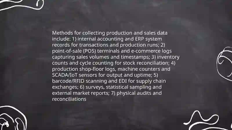 Measurement indicators for production and sales volume 4