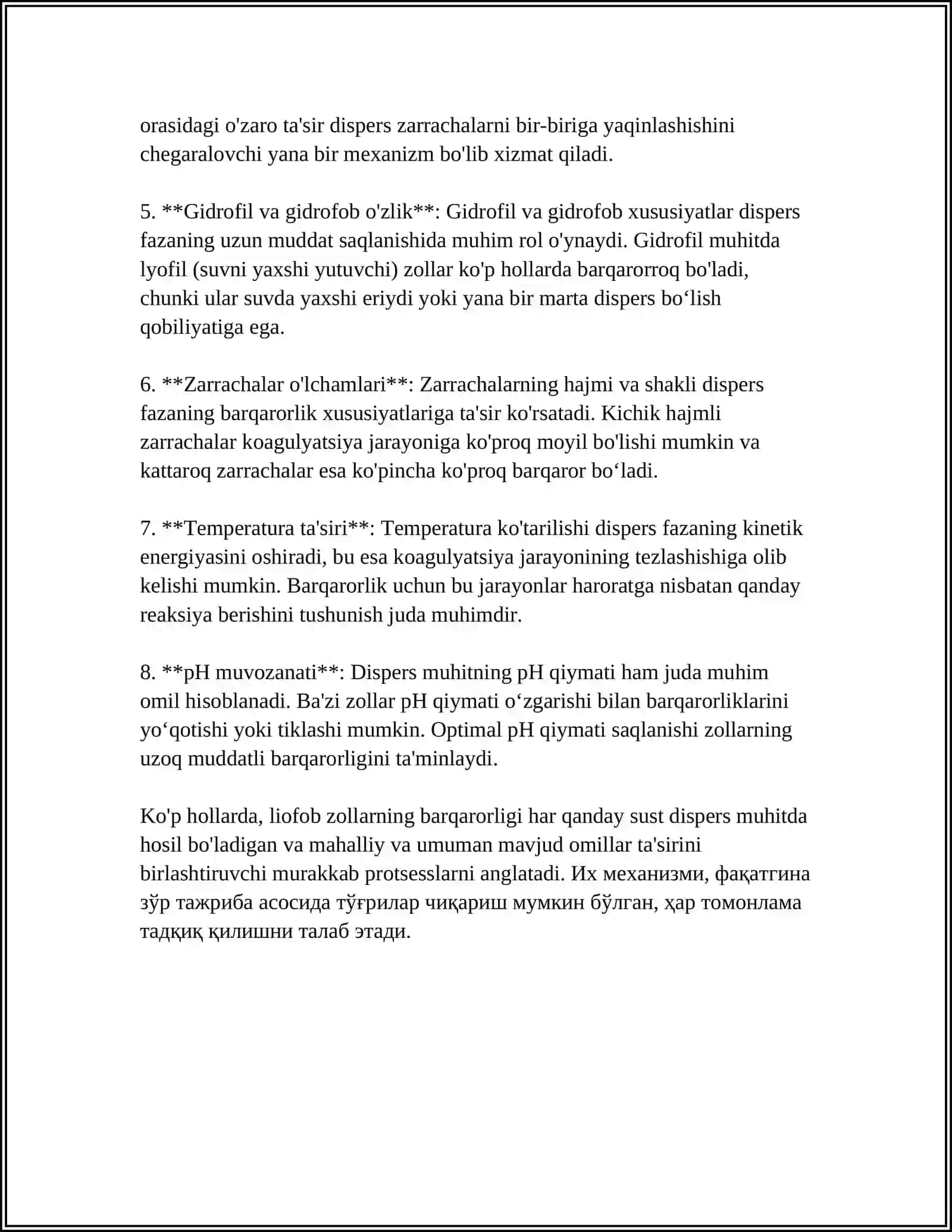 Liofob Zollarining Barqarorlik Turlari va Omilari 4