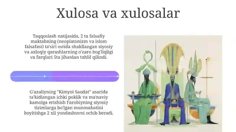 Farobiyning Siyosat falsafasi va Gʻazzoliyning Kimyoi saodat asari tahlili 4