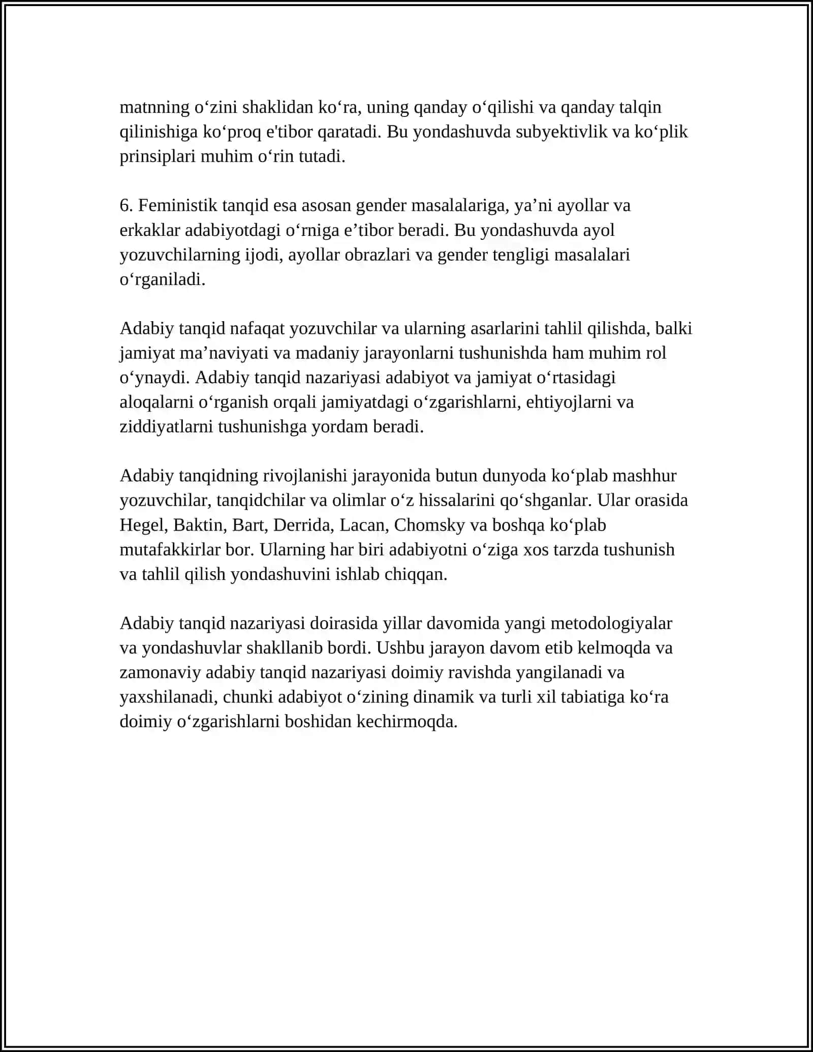 ADABIYOTSHUNOSLIKNING ASOSIY SOHALARIDAN BIRI ADABIY TANQID HAQIDA ILMIY MATN 4