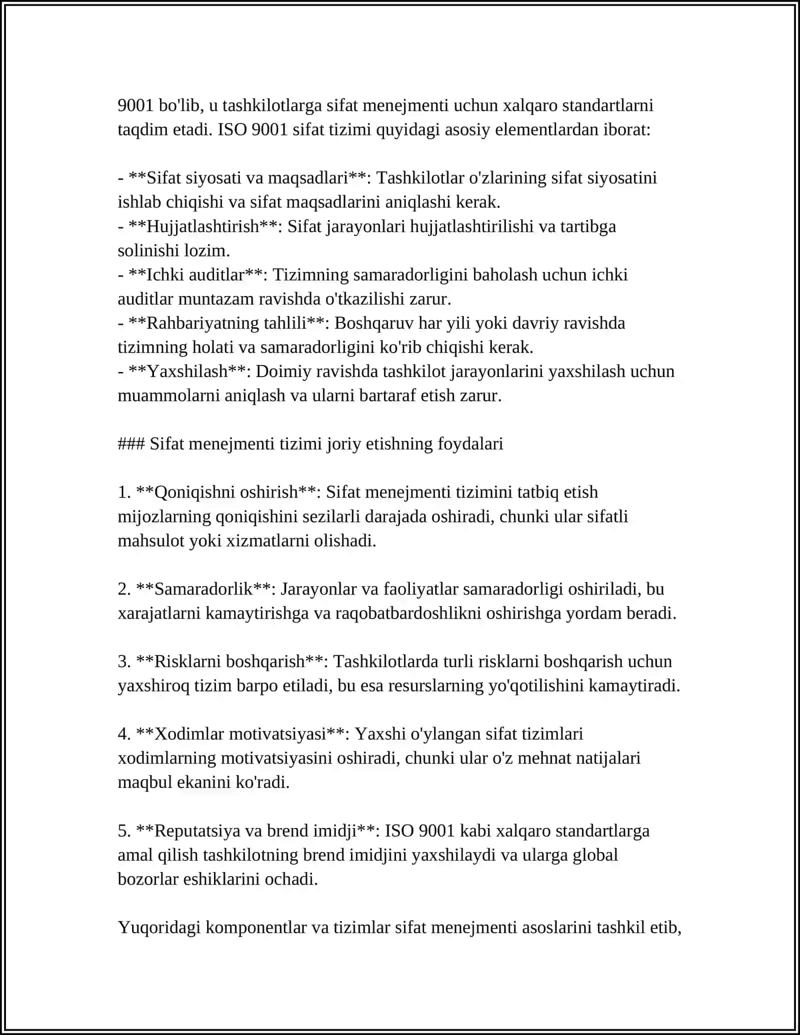 SIFATNI REJALASHTIRISH: LOYIHADA SIFAT TALABLARINI ANIQLASH 4