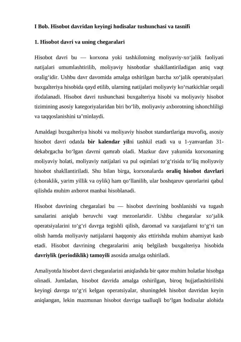 HISOBOT DAVRIDAN KEYINGI HODISALARNI HISOBGA OLISH TARTIBI 4