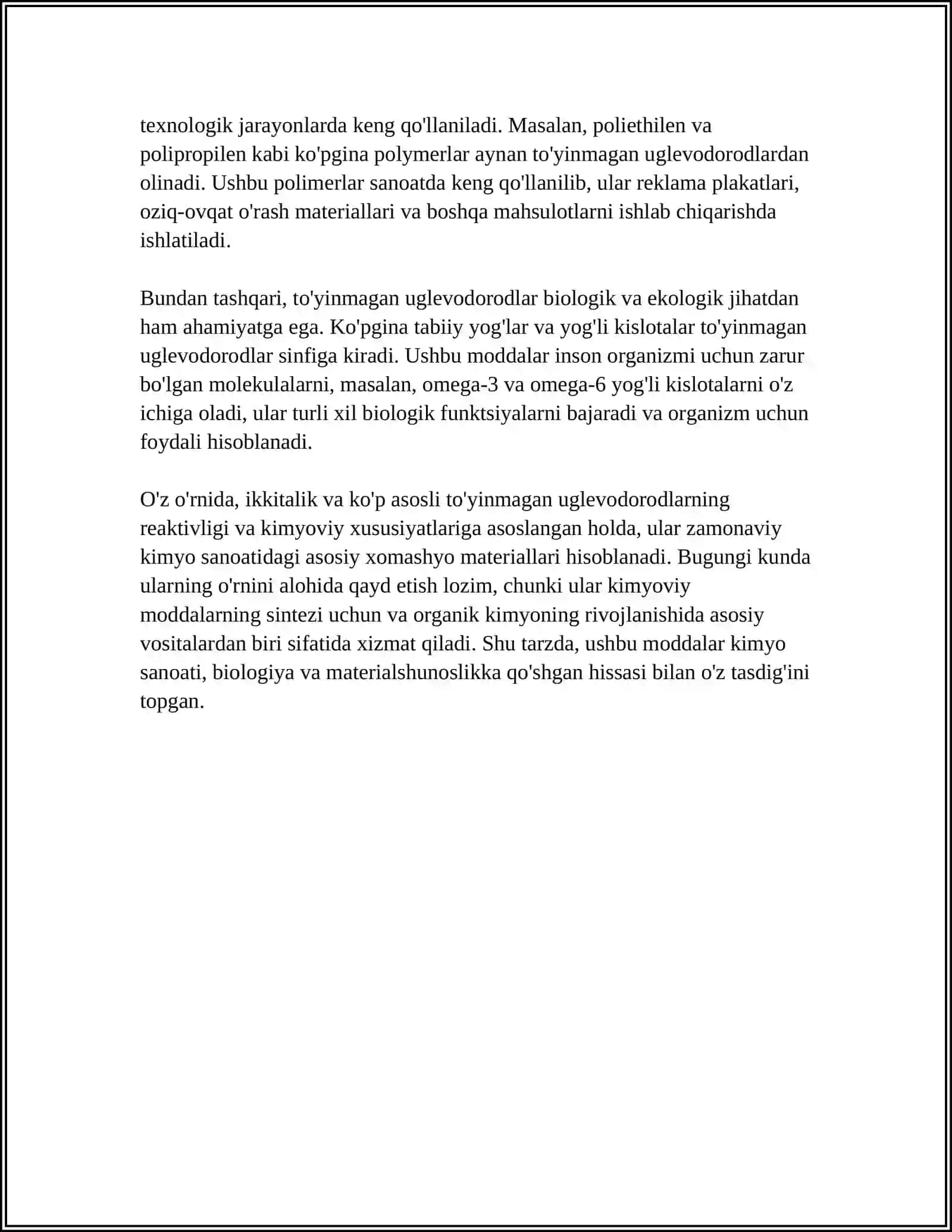 MUSTAQIL ISH Mavzu: IKKI VA KOʻP ASOSLI TOʻYINMAGAN UGLEVADORODLAR 4
