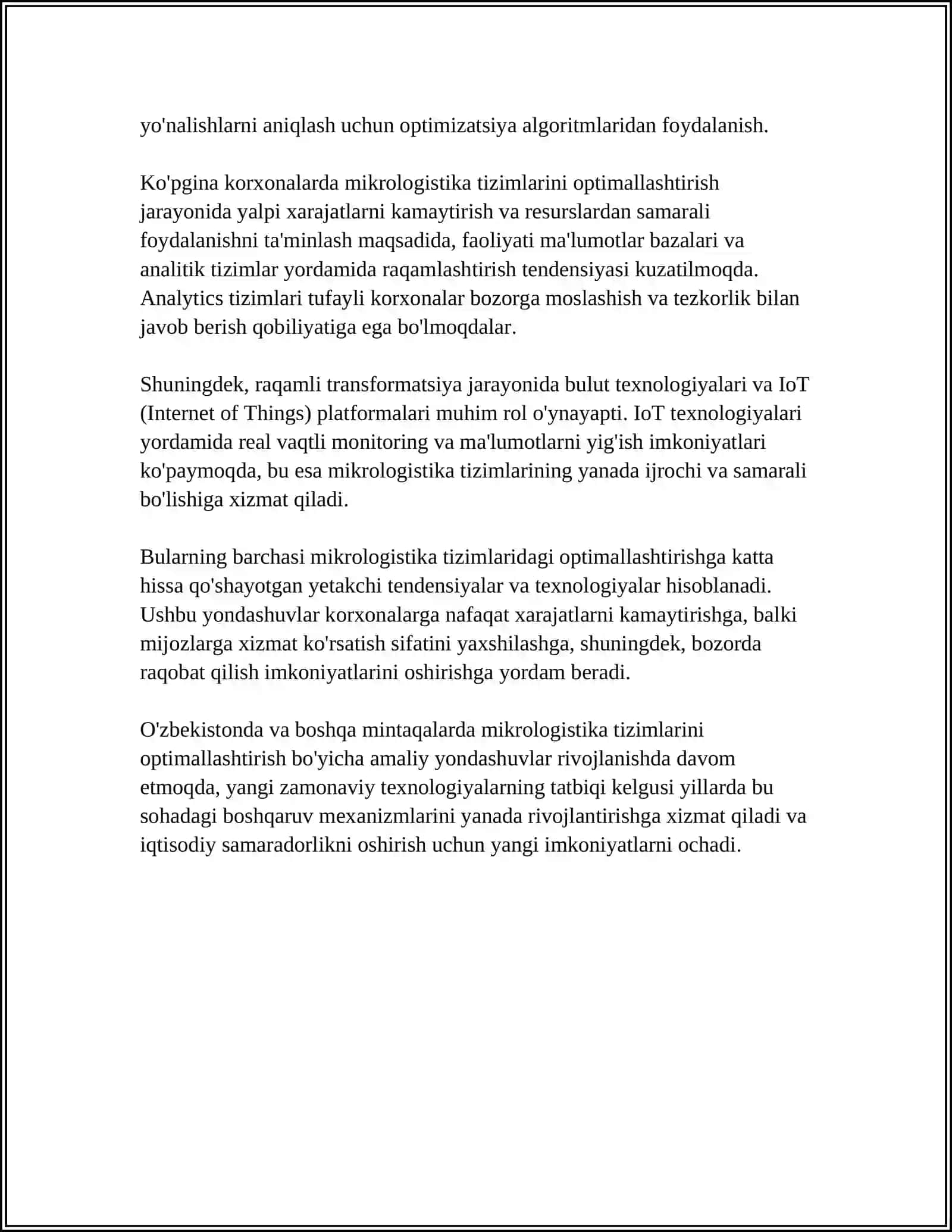 MIKRO VA MAKROLOGISTIK TIZIMLARNI LOYIHALASH MUAMMOLARI 4