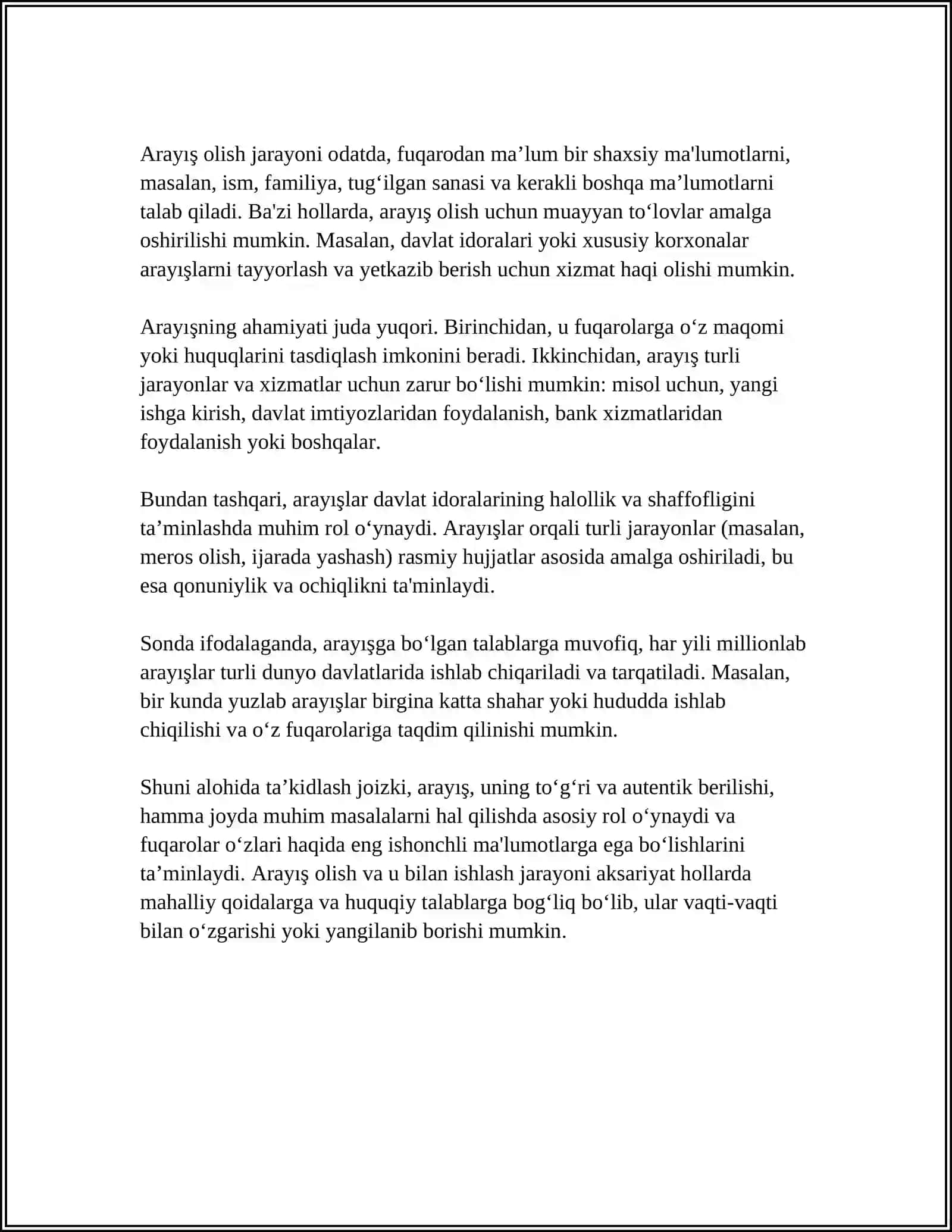 ARAY£IST SIN/ELEMENTLAI UA ULATDAN NO YXATGA ELEMENT QO'SHISHDA FOYDALANISK 4