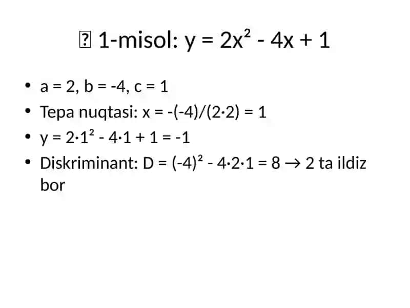 Kvadratik Funksiya 4