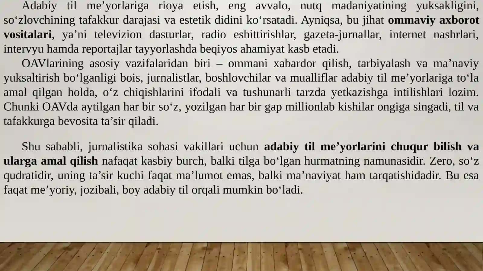 ADABIY TIL me’yorLARI VA UNING NUTQ JOZIBASINI OSHIRISHDAGI ROLI (ommaviy axborot vositalari misolida) 4