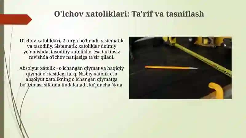 O'lchash asboblari va oʻlchash xatoliklari 4