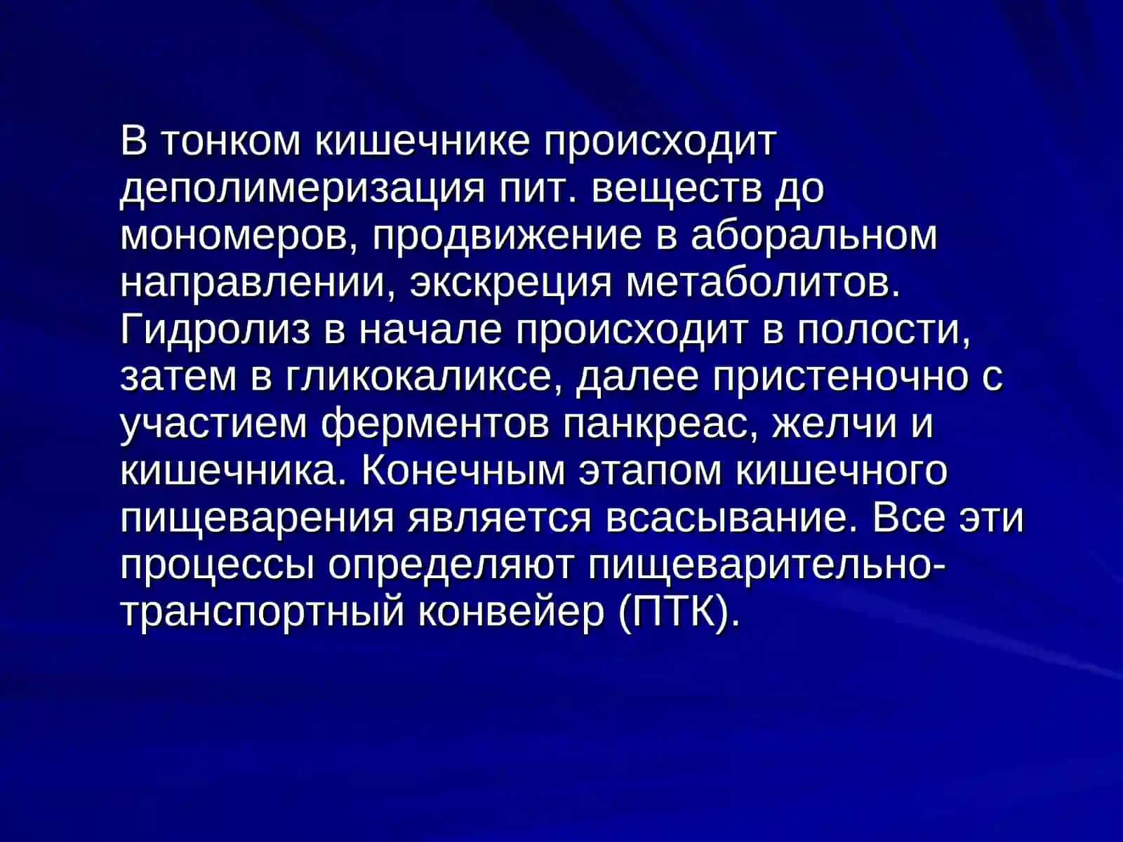Пищеварение в тонком и толстом кишечнике. Всасывание 4