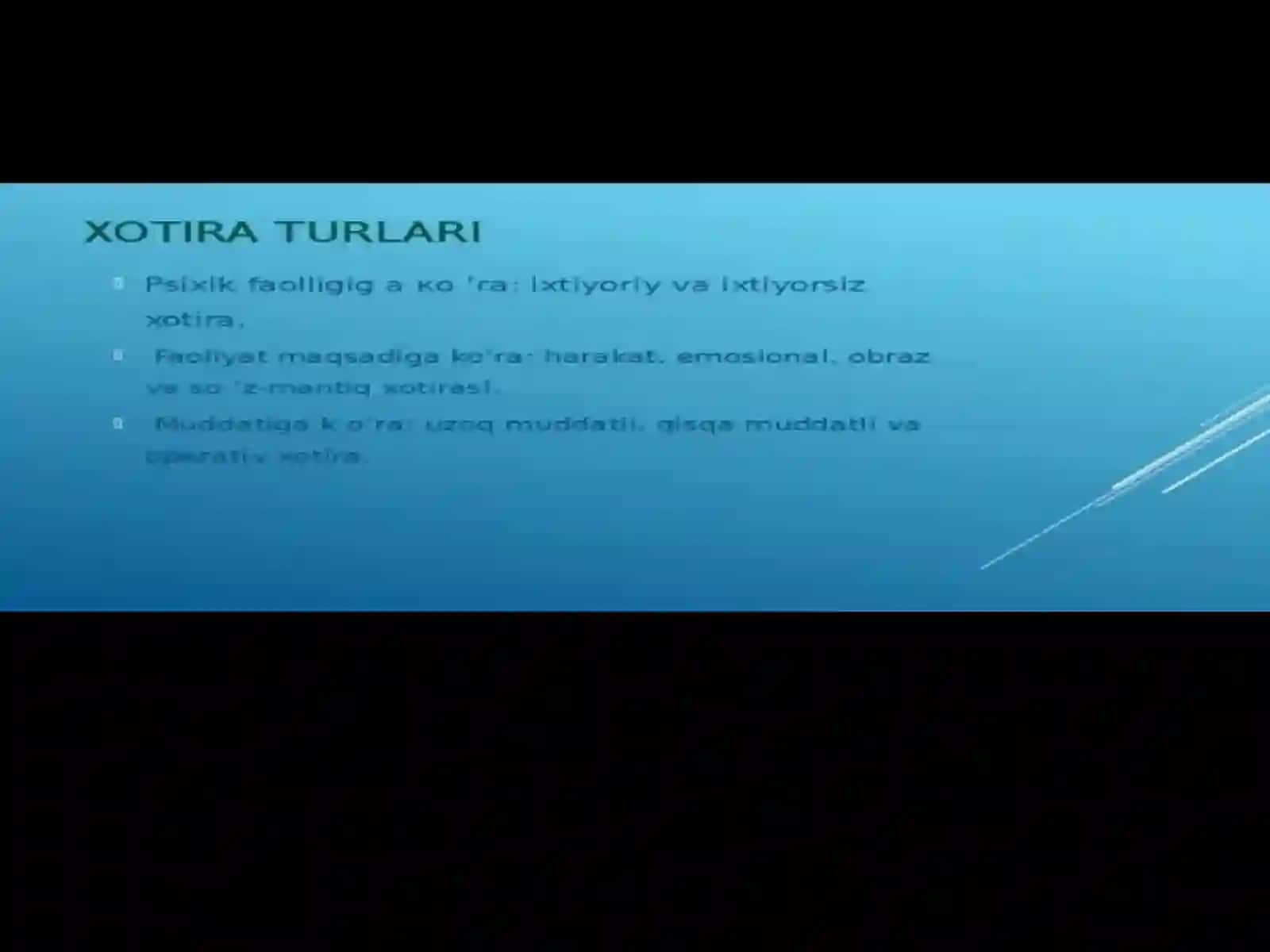 Xotira haqida umumiy tushuncha va nervfeziologiyasi 4