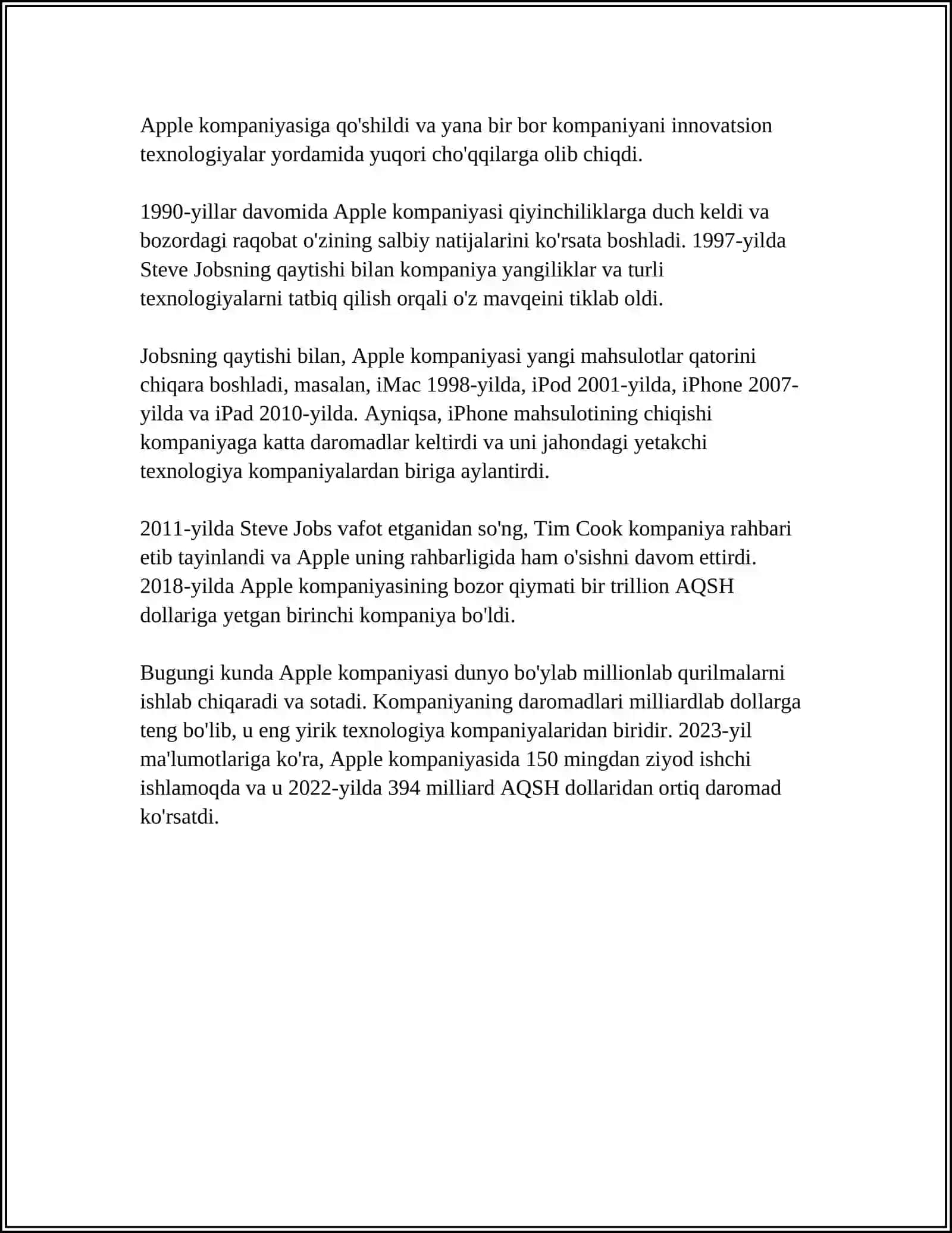 APPLE KOMPANIYASINING KELIB CHIQISH TARIHI 4
