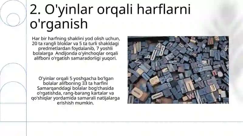 Alifbodan unli harflarni órganish 4