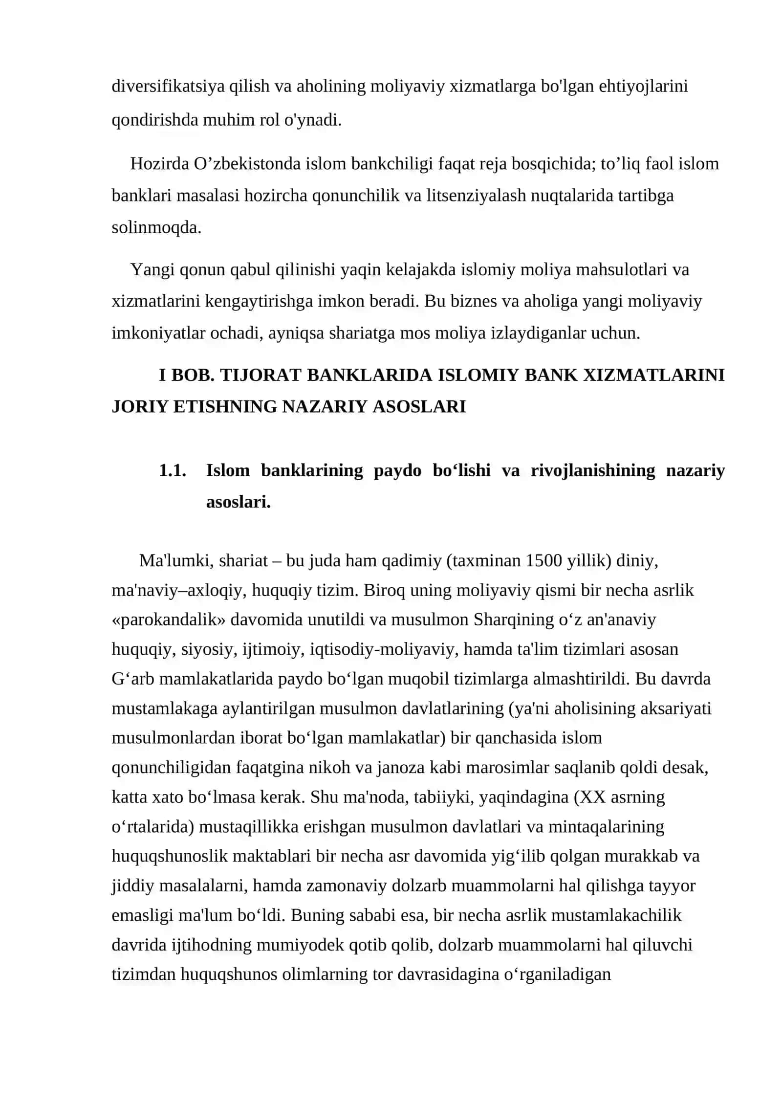 Tijorat banklarida islom bank hizmatlarini joriy etish 4