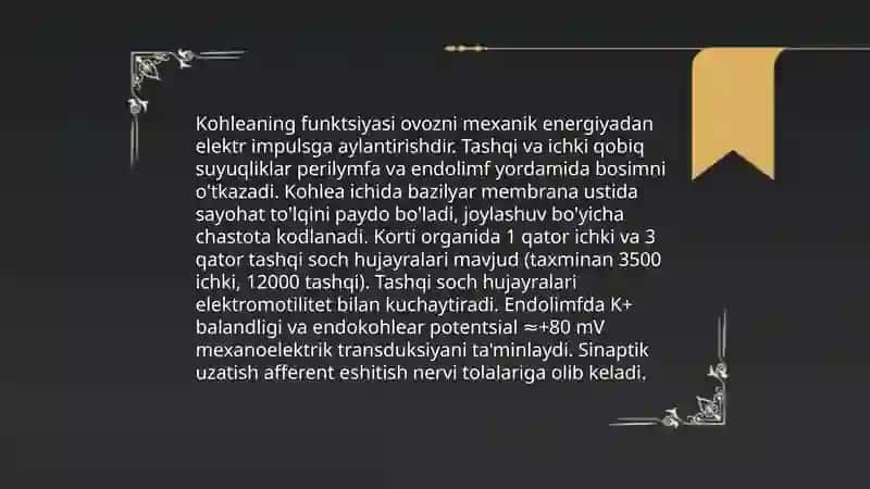 Ichki quloq faoliyati va kasalliklari 4