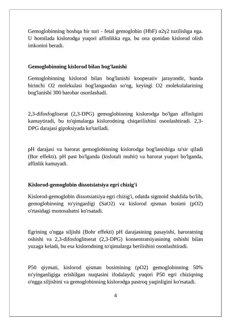 Qon fizologiyasi. Eritrotsitlar va gemoglobin 4