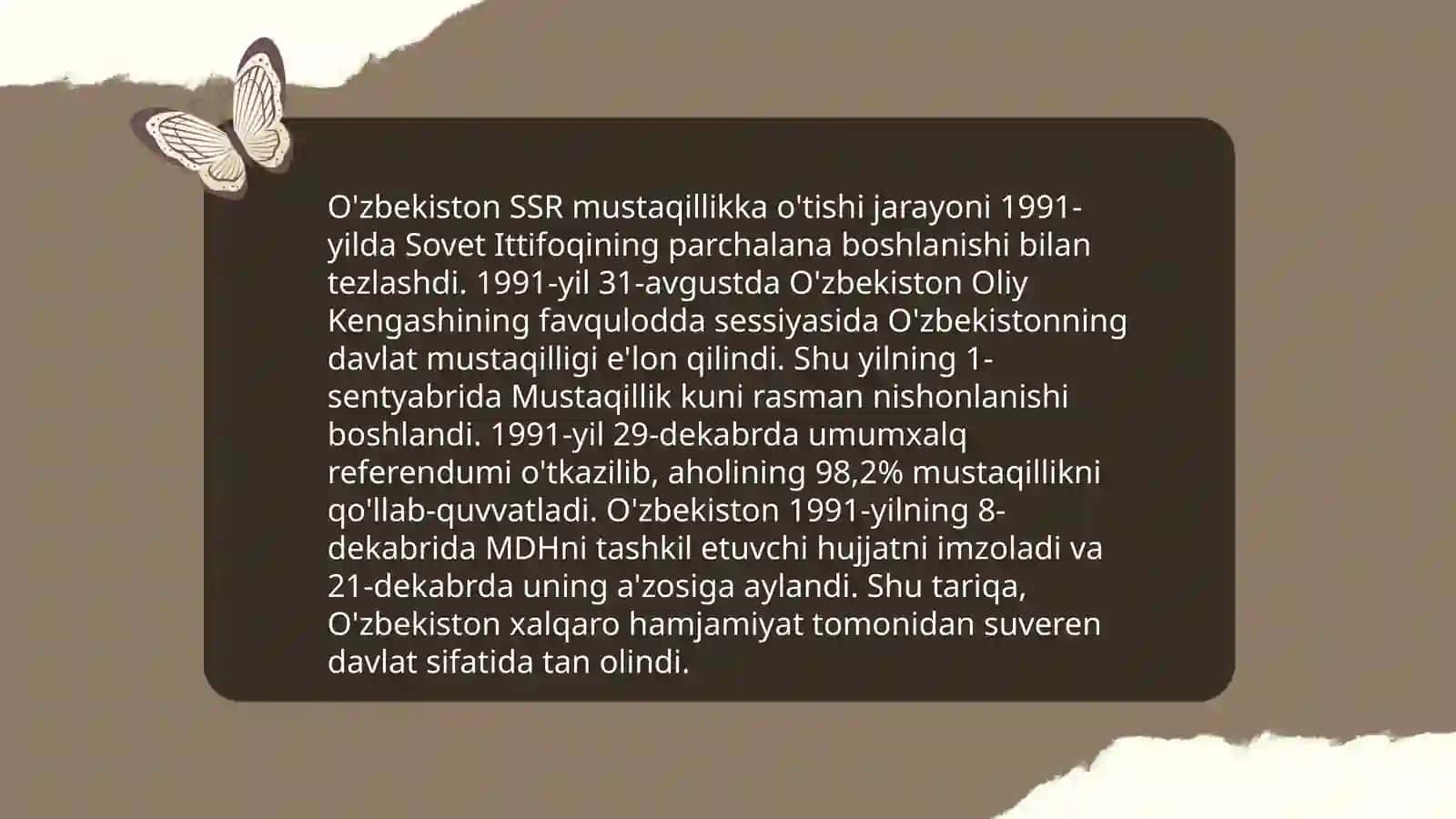 Mustaqil Oʻzbekistonning tuzilishi va tashkil topishi 4