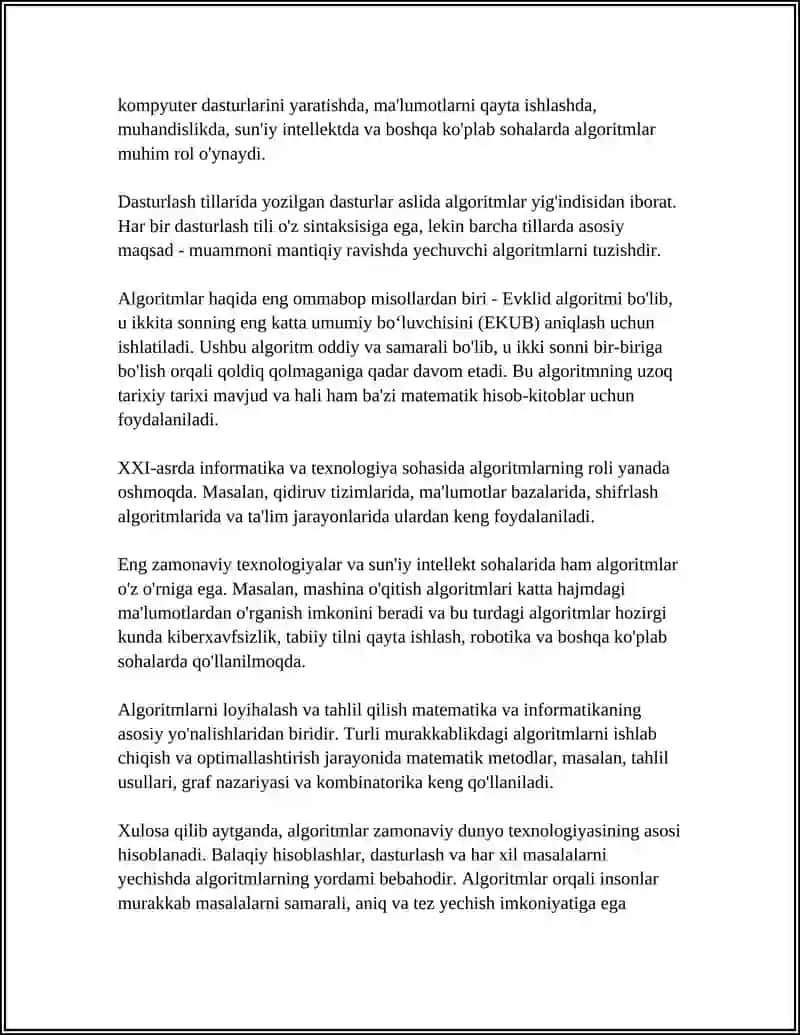 ALGORITM TURLARI VA BOSQICHLARI 4