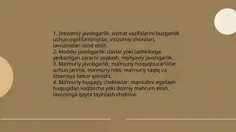 Mansabdor shaxslarning ma’muriy javobgarligi 4