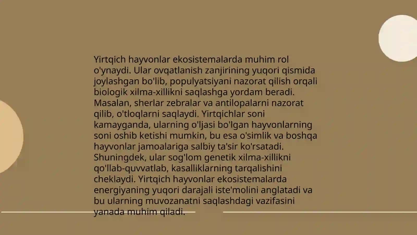 Hayvonot dunyosining ozuqa zanjirida tutgan o'rni 4