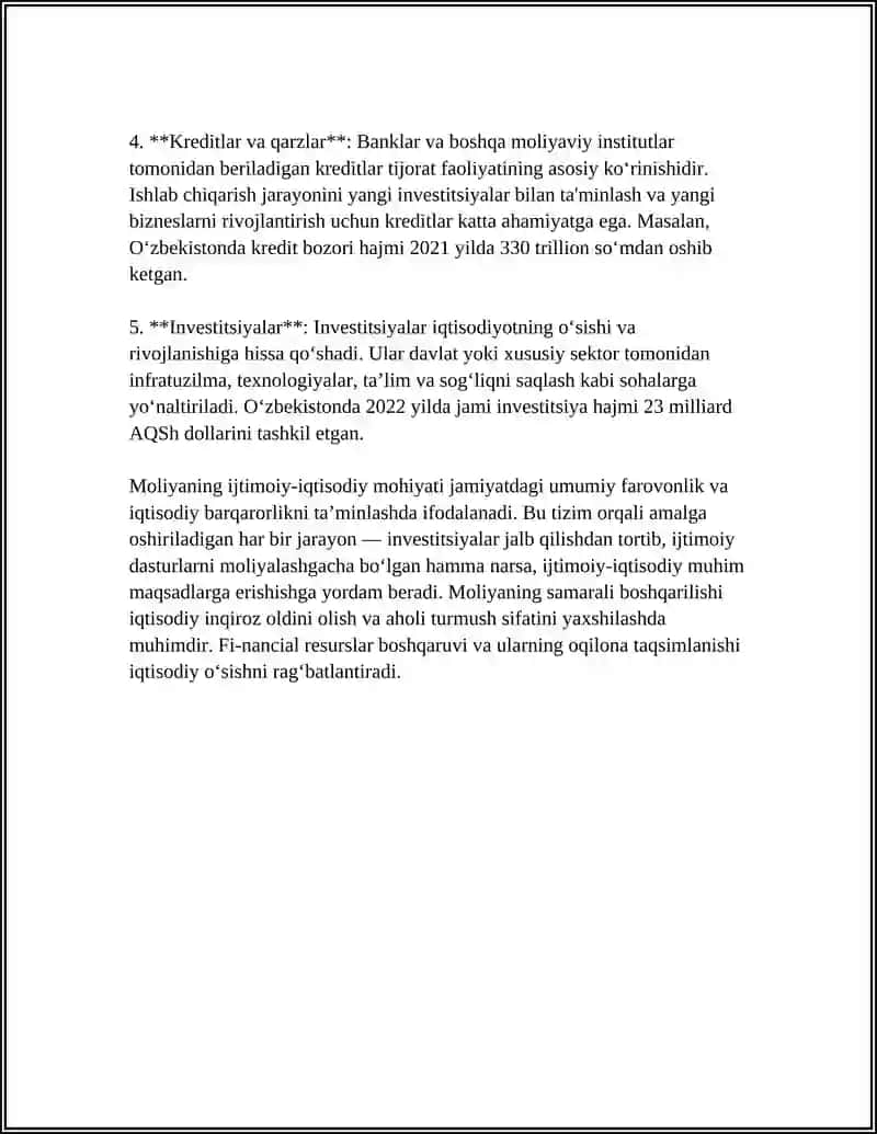 Moliyaning Ijtimoiy-Iqtisodiy Mohiyati va Funksiyalari 4
