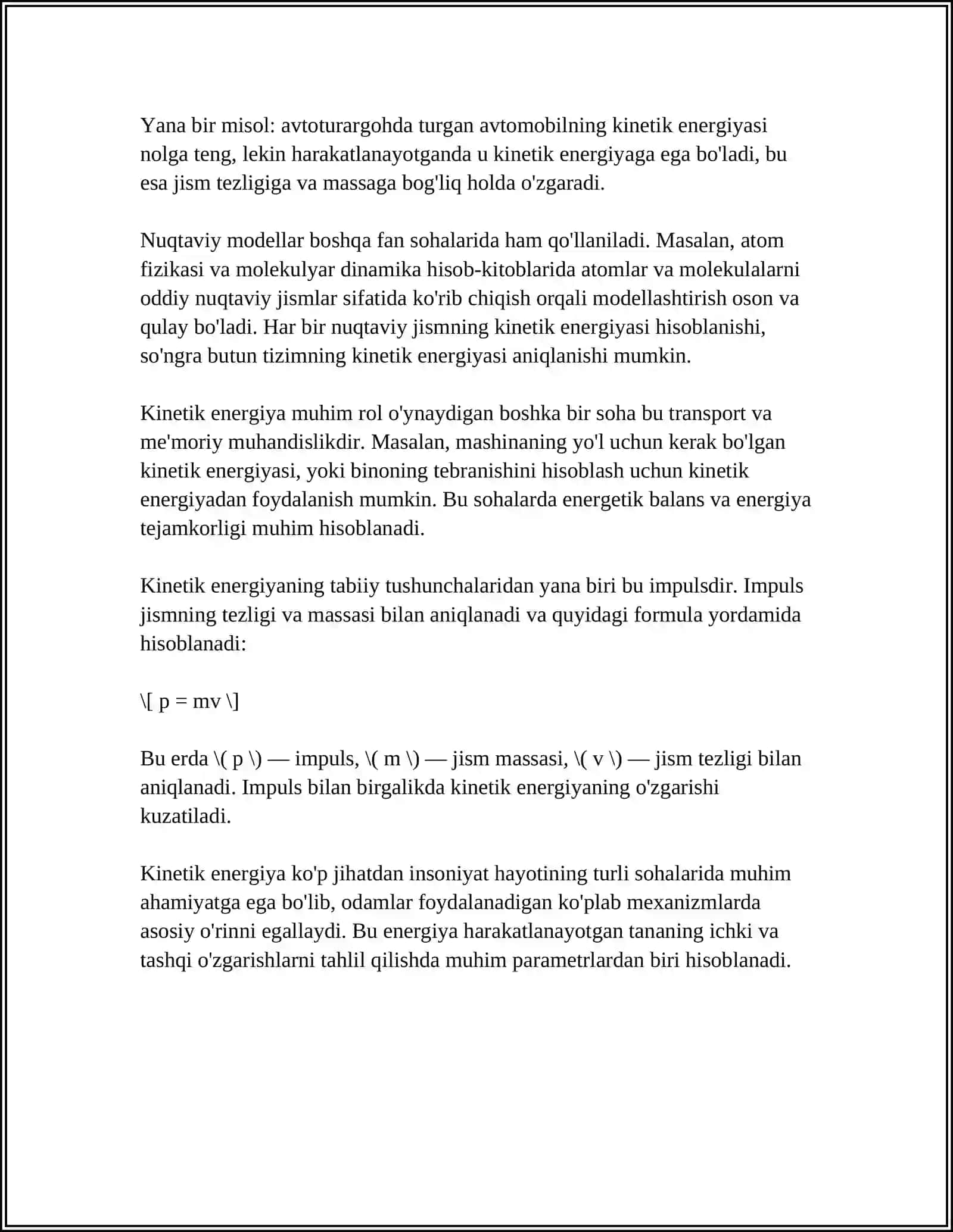 MODDIY NUQTANING KINETIK ENERGIYASI 4
