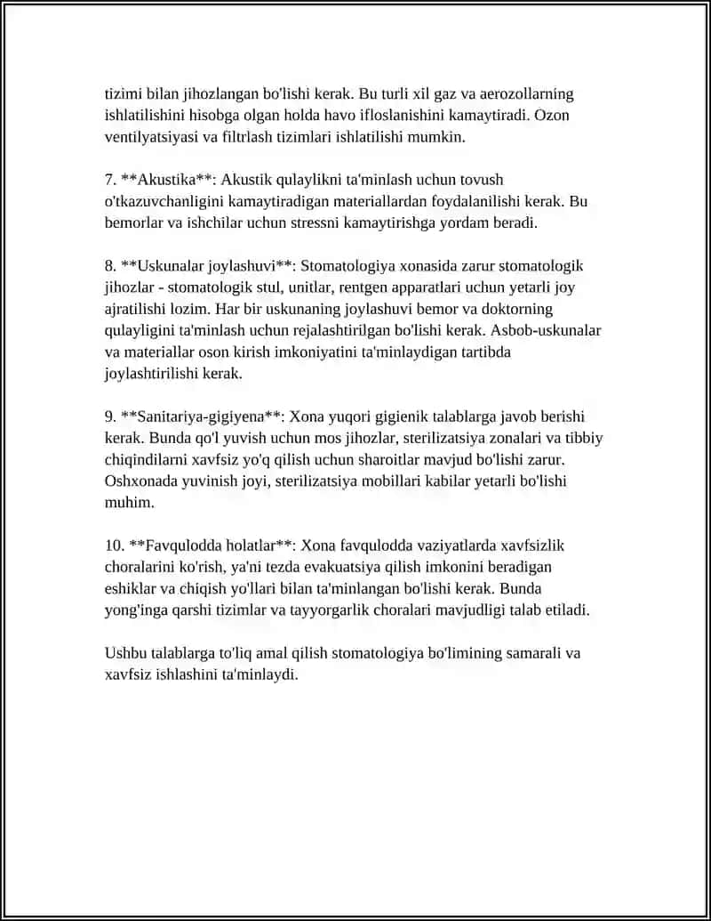STOMATOLOGIYA BOLIM XONASI VA JIHOZLANISHI 4