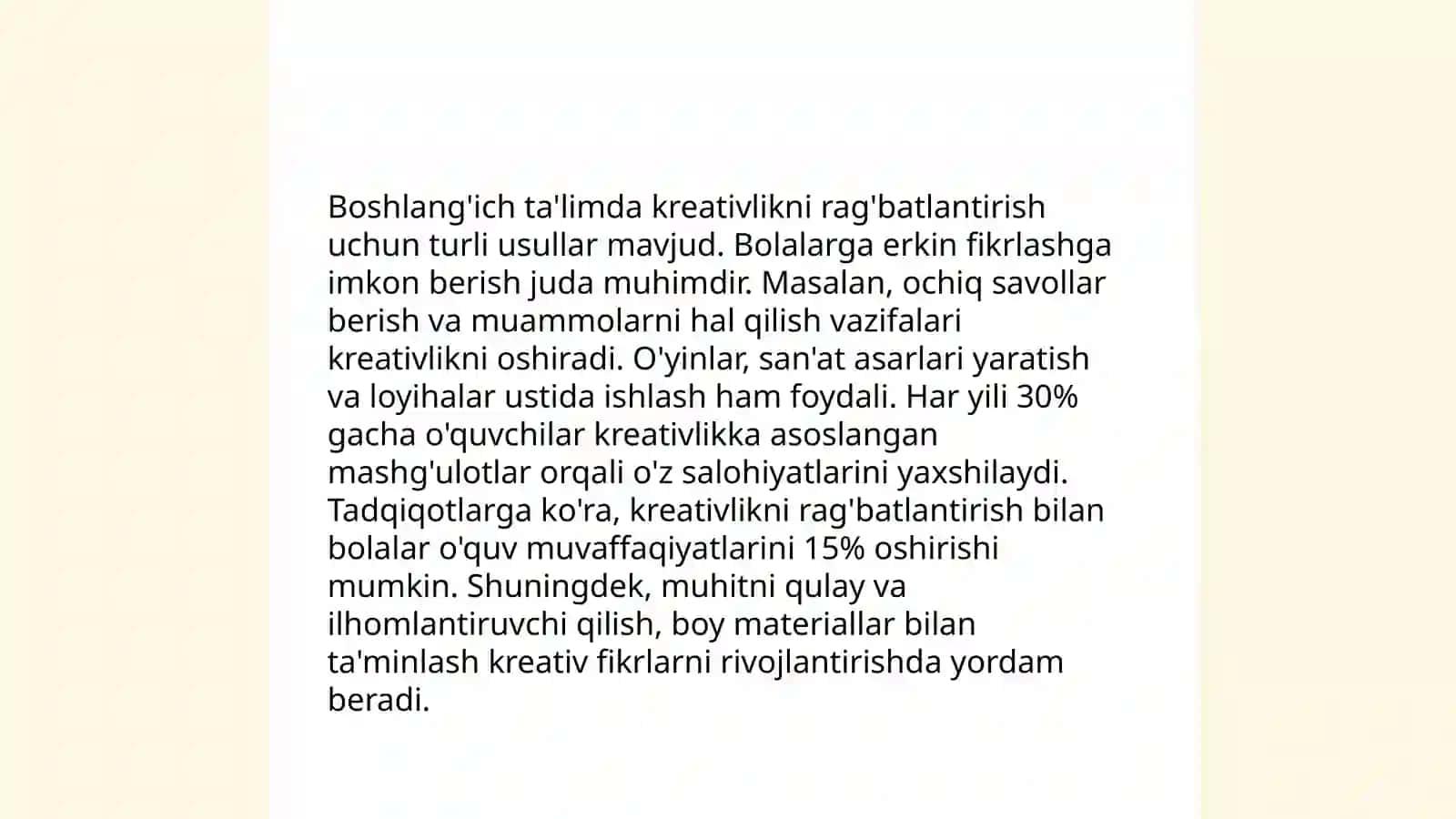 Kreativ ta'limdan boshlangʻich taʼlim tizimida foydalanish 4