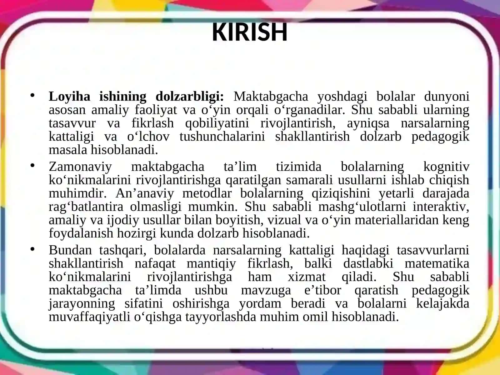 MAKTABGACHA YOSHDAGI BOLALARDA NARSALARNI KATTALIGI HAQIDAGI TASAVVURLARINI TARKIB TOPTIRISH USULLARI 4