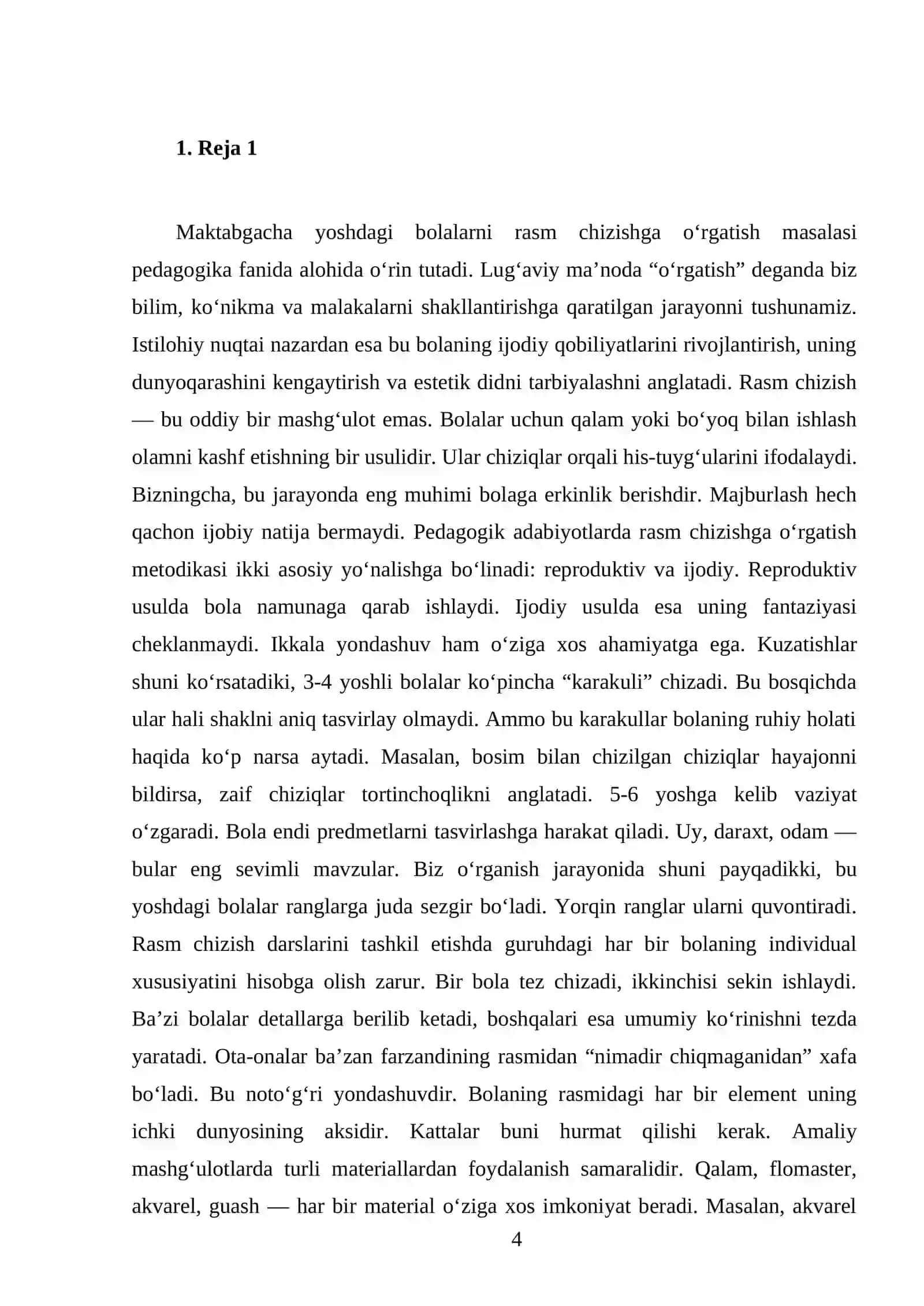 Maktabgacha yoshdagi bolalarni rasm chizishga o‘rgatish 4
