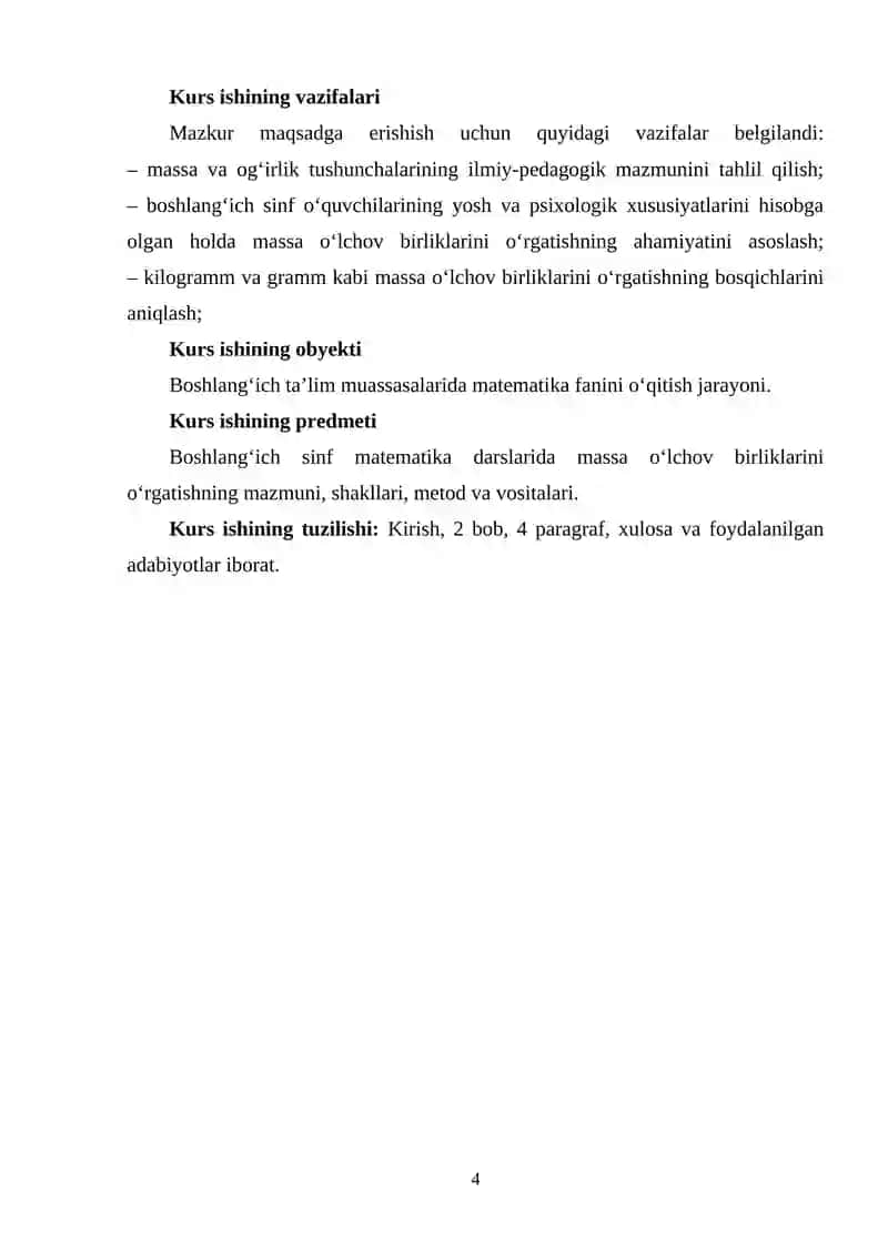 Boshlang'ich sinfda massa o'lchov birliklarini o'rgatish metodikasi 4