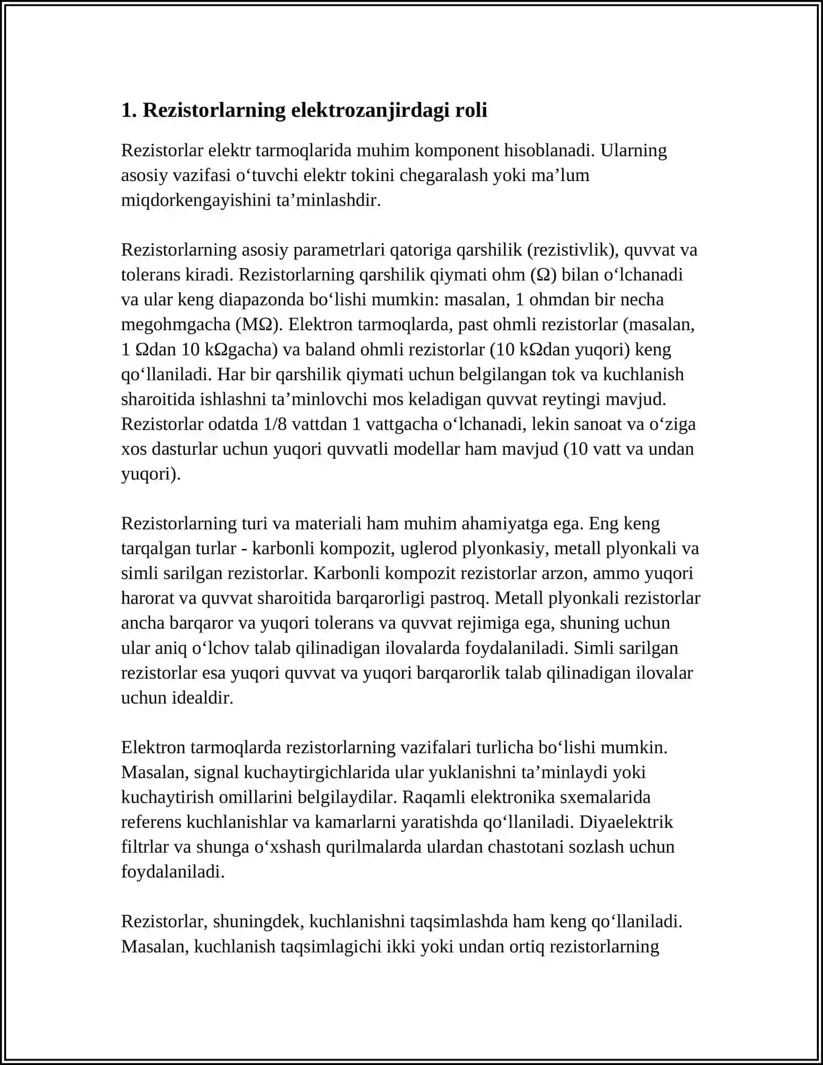 RESISTOR INDIKTIV GʻALTAK VA KONDENSATOR ELEMENTLARI KETMA KET PARALLEL VA ARALASH ULANGAN BIR FAZALI SINUSOIDAL OʻZGARUVCHAN TOK ELEKTR ZANJIRLARINI TEKSHIRISH 4