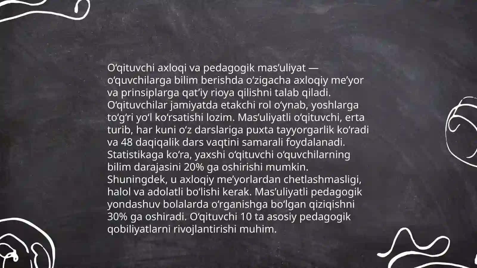 Ōquvchi manavyatini shaklantirishda Ōqtuvchi masulyati yoki zamonaviy óqtuvchining manaviy qiyofasi 4