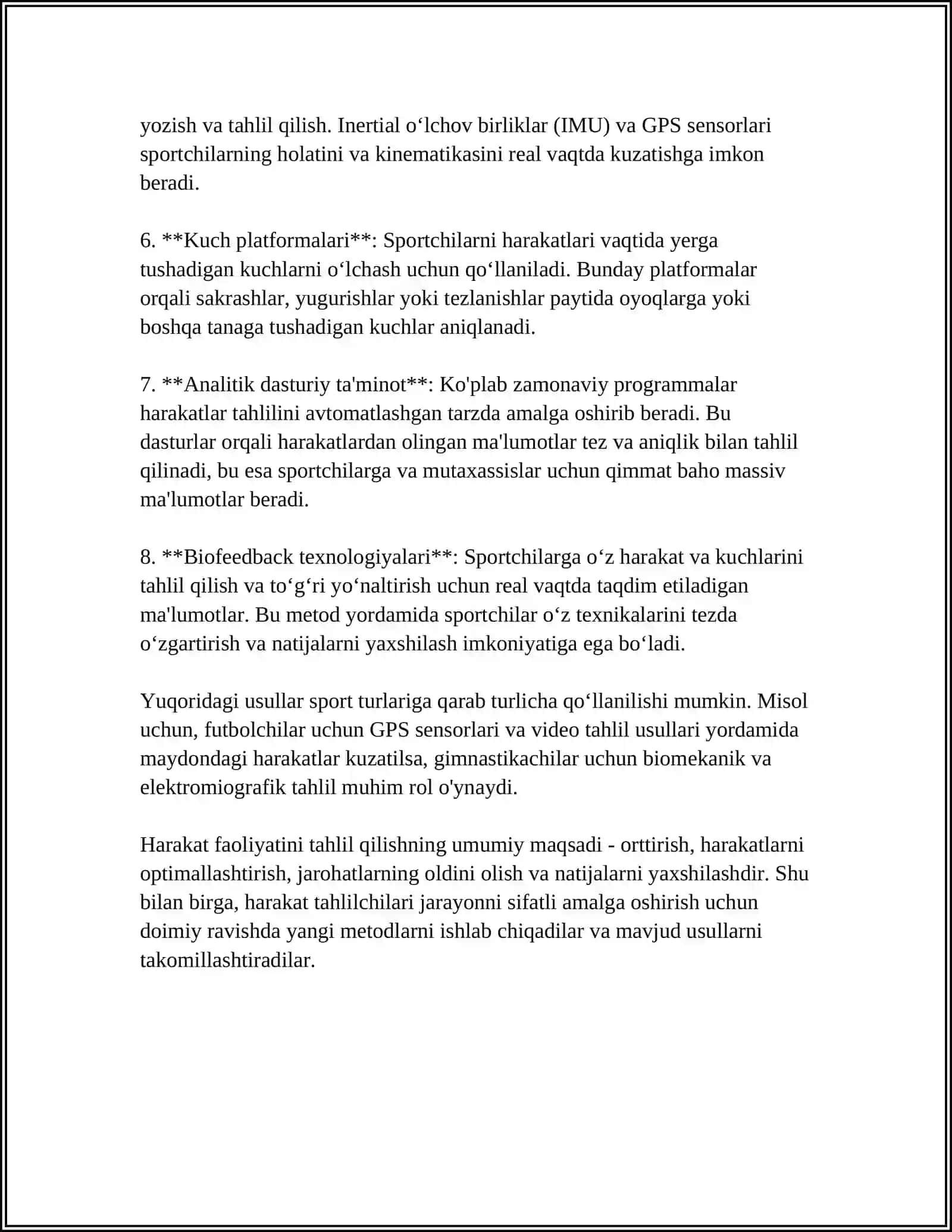 HARAKAT FAOLIYATINI TAHLIL QILISH USULLARI 4