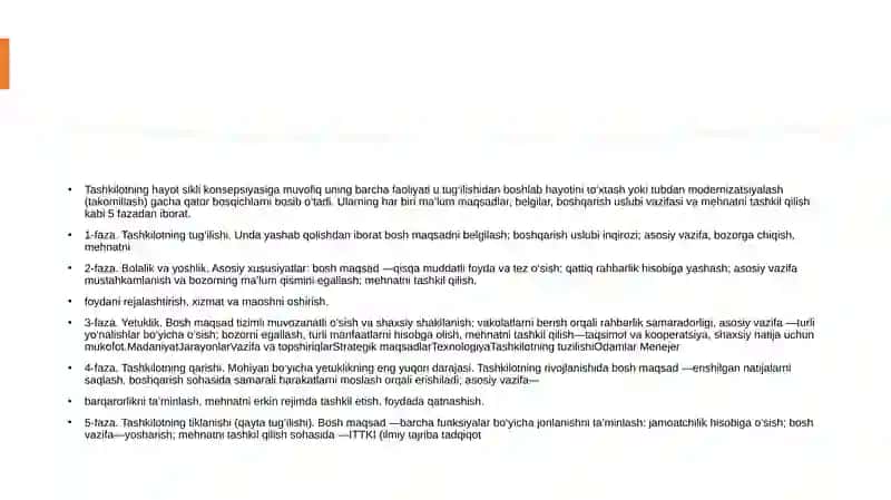 Prezentatsiya,Mustaqil ish: Tashkilotlar va ularni boshqarish. Menejment 4