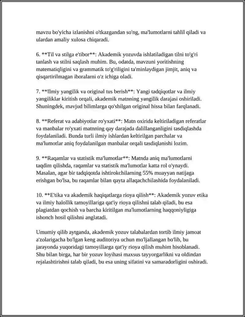 Akademik yozuvning asosiy tamoyillari 4