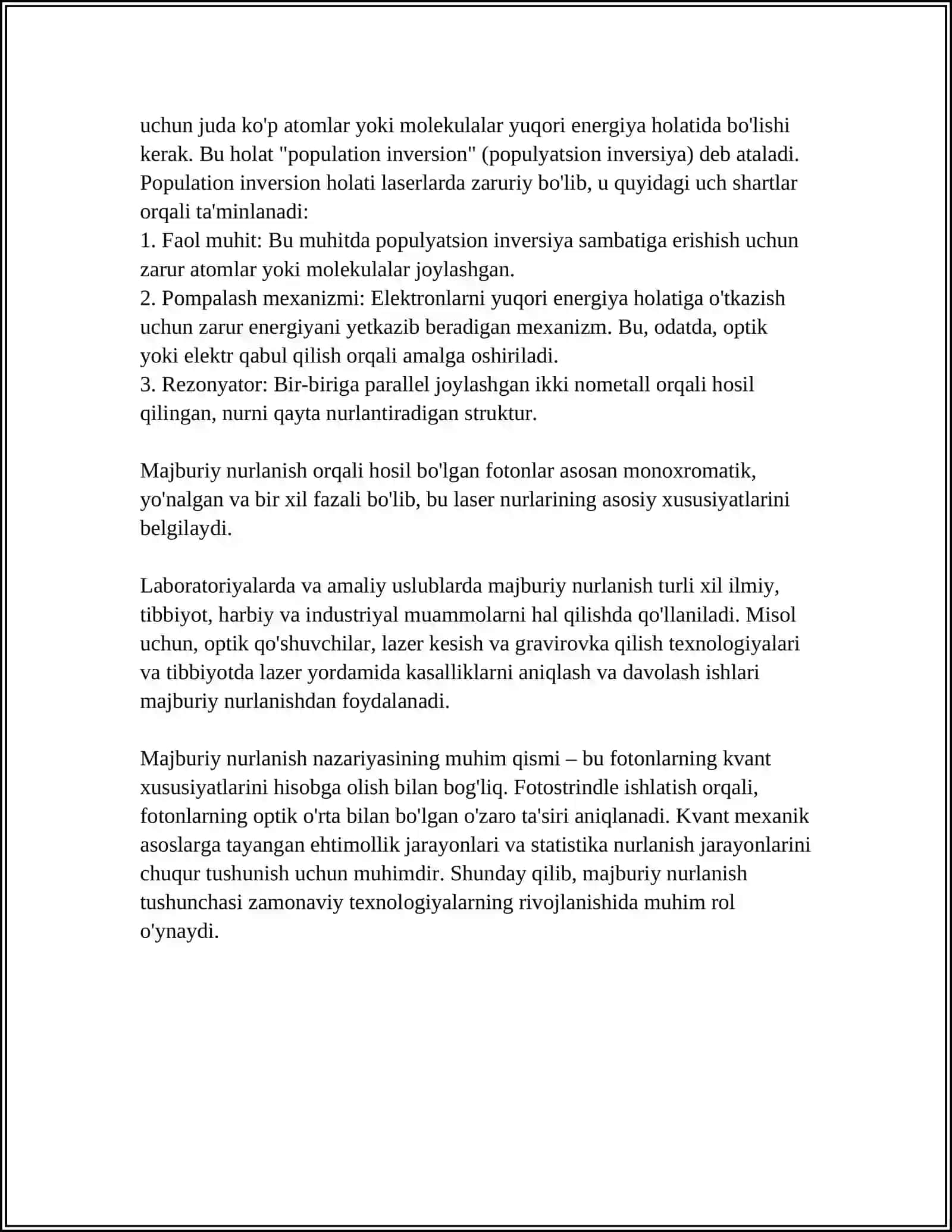 MUSTAQIL ISH Mavzu: MAJBURIY NURLANISH 4