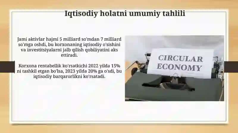 Korxona moliyaviy va igtisodiy holatiga umumiy baho berish 4