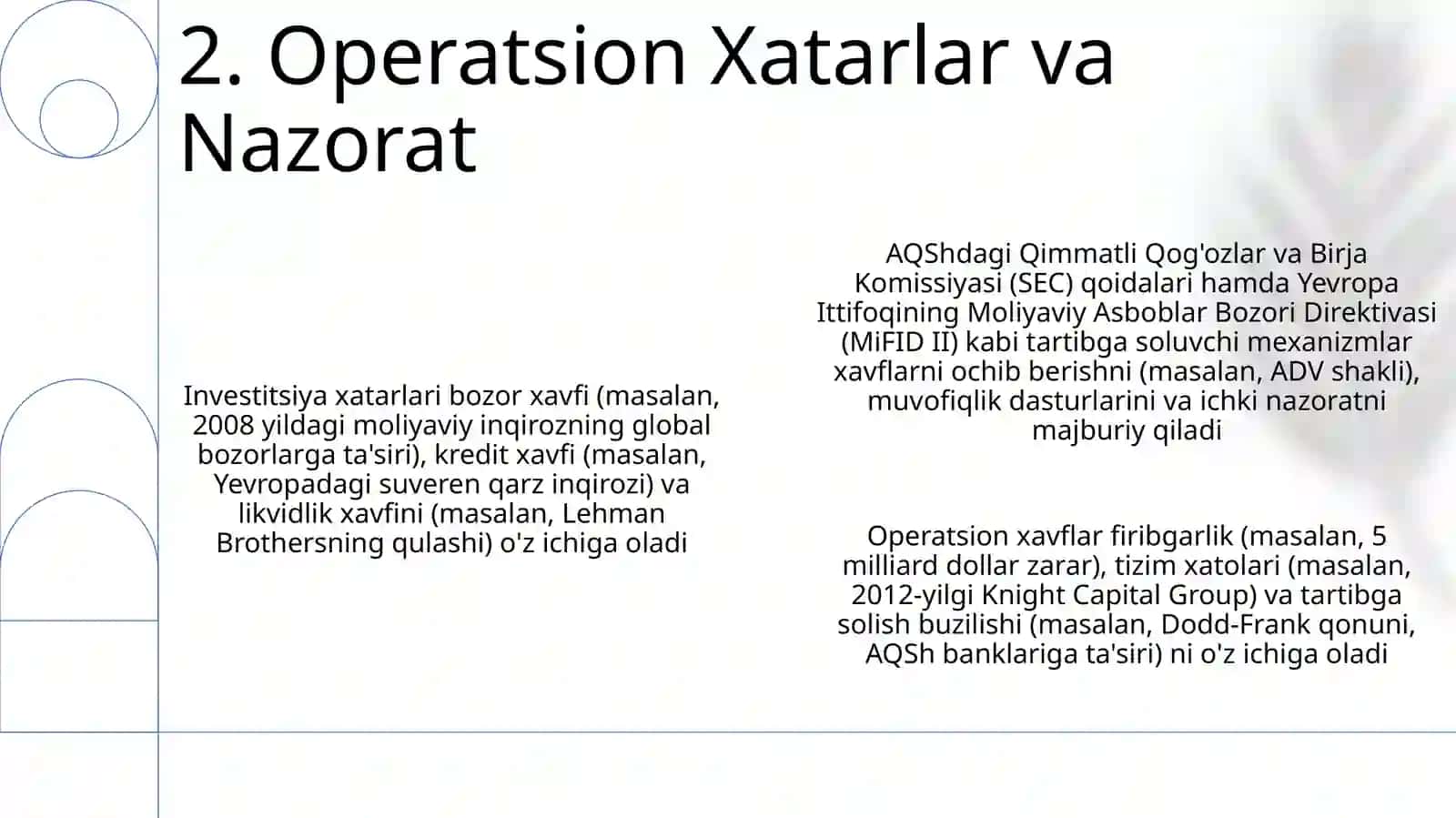 Investitsion xatarlar va ularni kamaytirish yo‘llari,olimlar fikri, meyoriy huquqiy asoslar 4