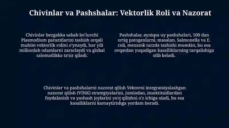 Tibbiyotda ahamiyatga ega bo'lgan hasharotlar:bit burga chivinlar pashshalar iskabtopar 4