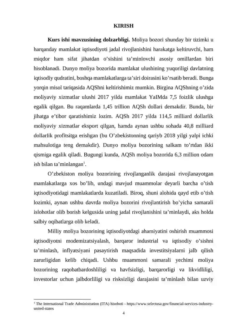 Moliya bozorining vujudga kelishi va rivojlanishi 4