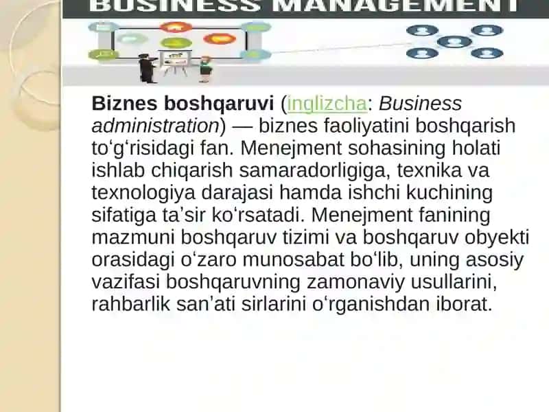 Biznesniboshqarish fanining nazariy asoslari 4