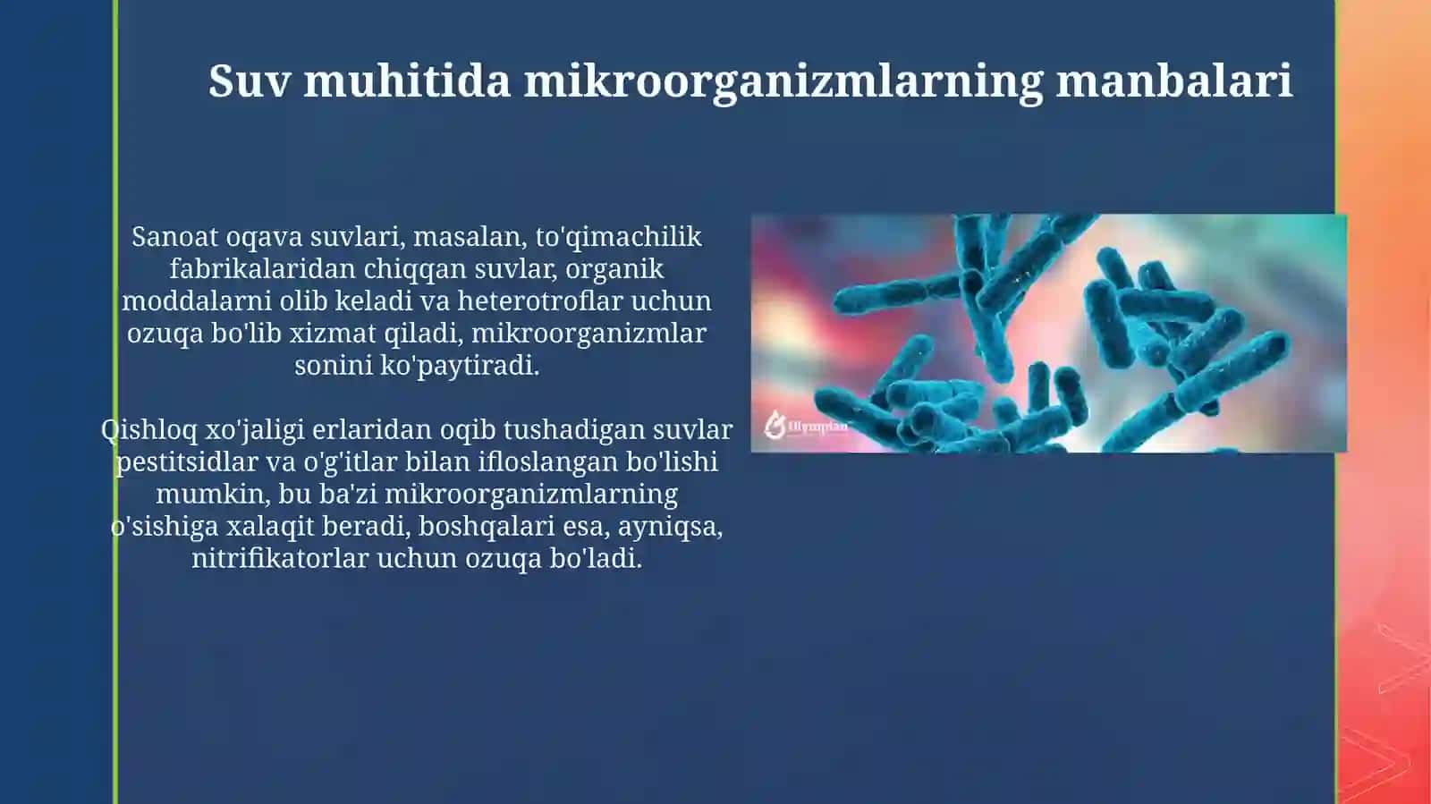 Suv muhitida mikroorganizmlarning tarqalishi 4