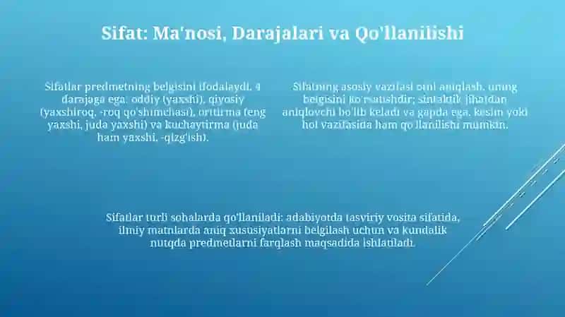 Ot, Sifat va Son: Mustaqil So'z Turkumlari 4