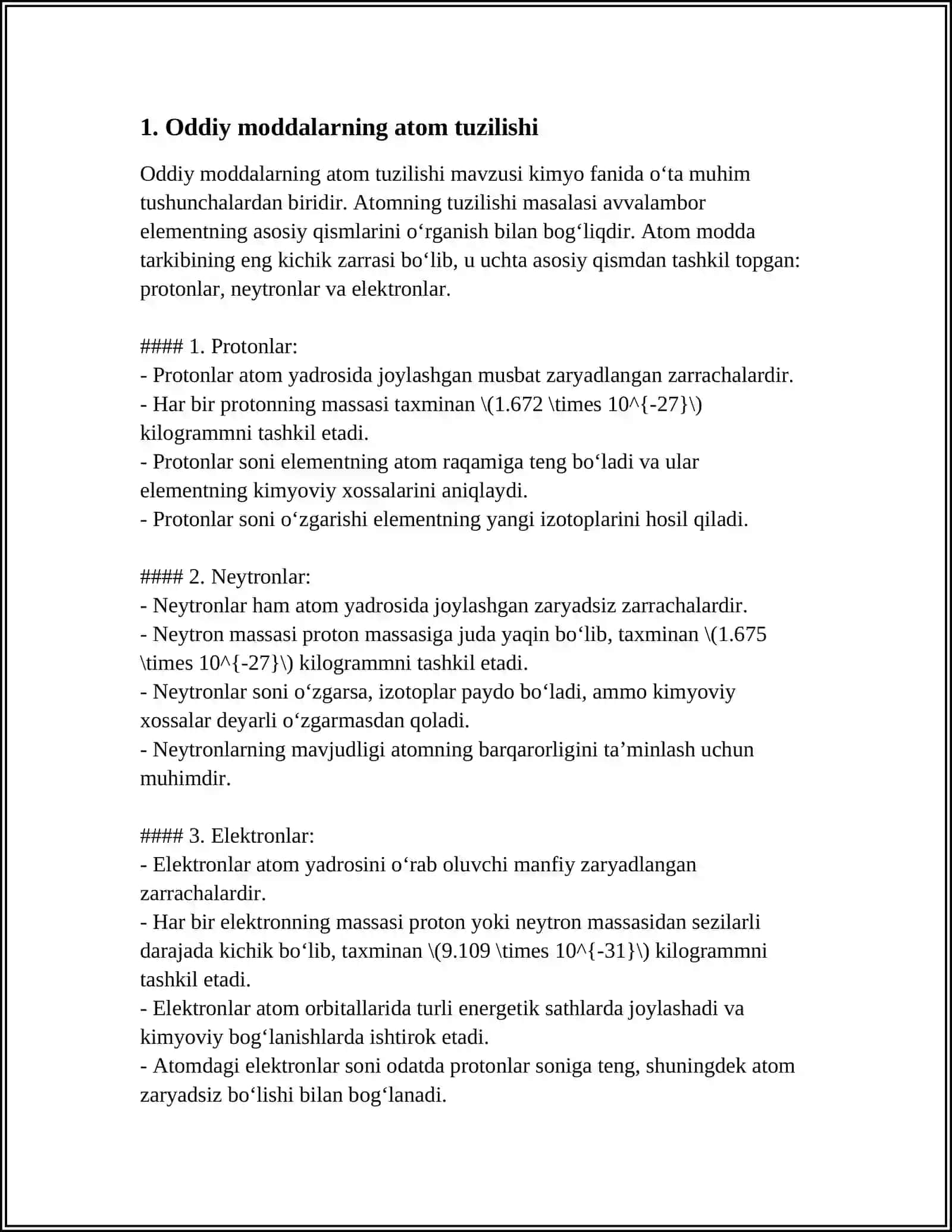 ODDIY VA QATTIQ MODDALARNING TUZILISHI. METALLAR VA QOTISHMALARNING TUZILISHI. IONLI BIRIKMALARNIN TUZILISHI 4