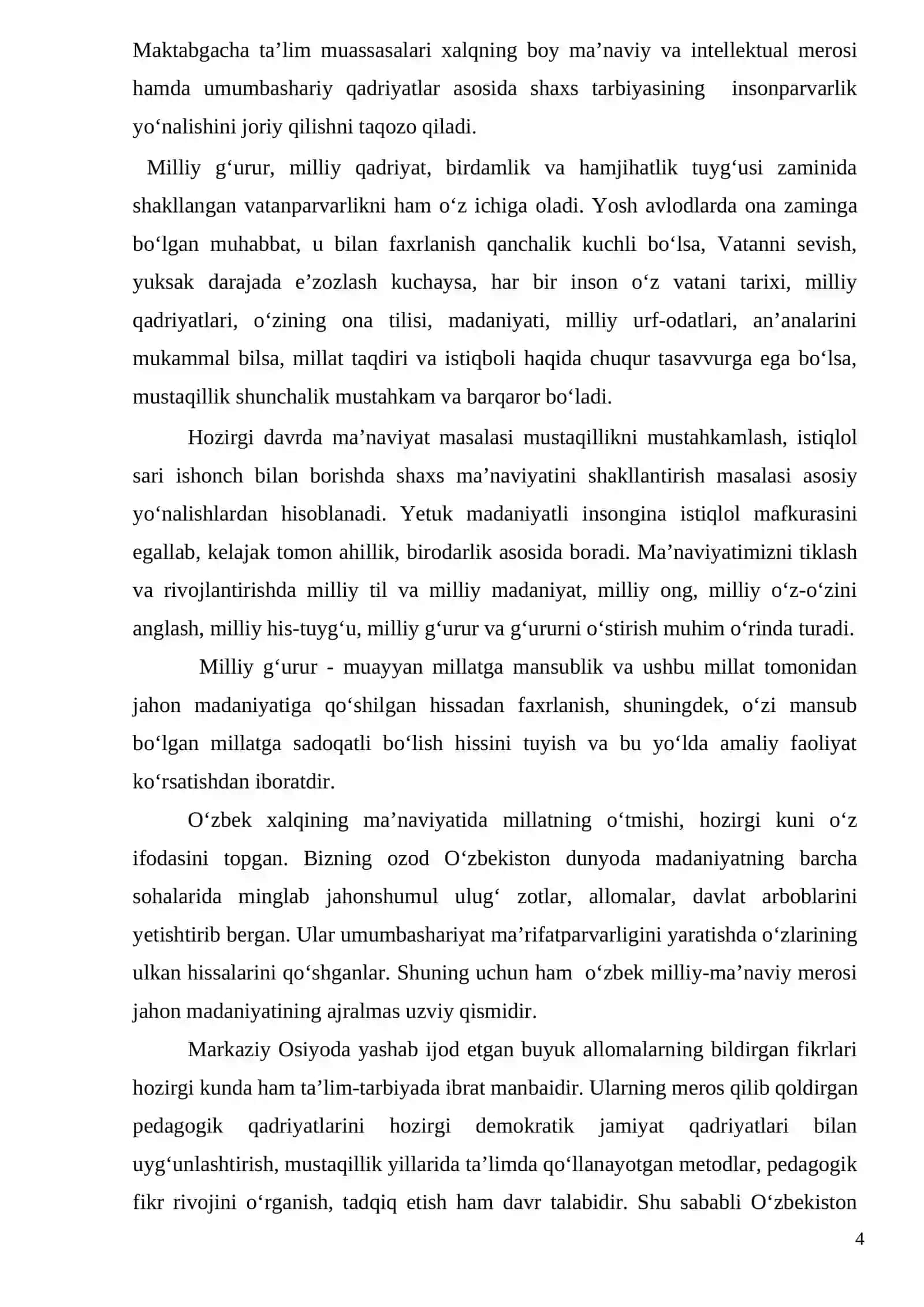 Tarbiyaning tarixiy va milliy asoslari, tarbiyada urf odatni tutgan o`rni 4