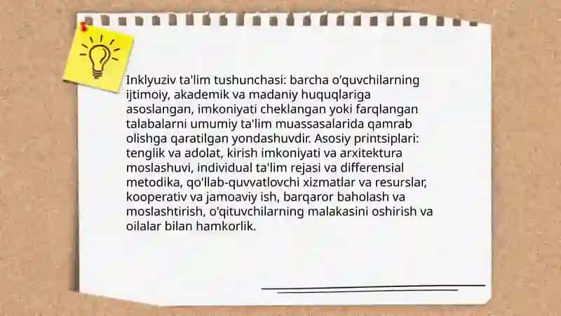 Korreksion pedogogika asoslari.Inklyuziv talim texnologiyasi 4