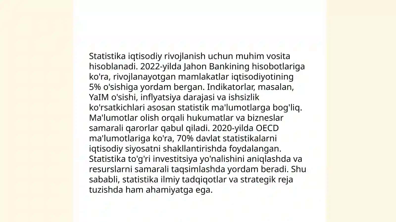 Jahon bankining Statistik salohiyat indeksi/Iqtisodiy erkinlik indeksi 4